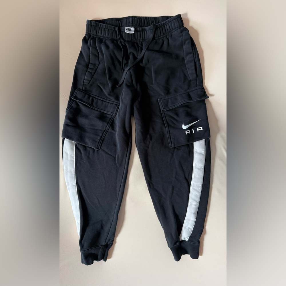 Nike Air Black Joggers with White Stripes